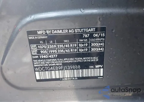 2015 Mercedes-Benz Gla 250 z USA, uszkodzony, nr VIN WDCTG4EB9FJ139888